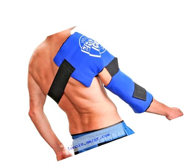 Adult Shoulder/Elbow Cold Therapy Ice Wrap - Long Lasting Pain Relief from Spasms & Swelling. Maintains Consistent Temperature. Built to Give Comfortable Fit